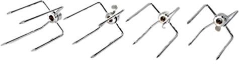 Tenedor para brochetas, 4 unidades de acero inoxidable, pinzas para carne para brochetas giratorias, para pollos, shashlik y mucho más.