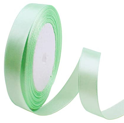 HellGrün Satinband Dekoband Stoffband,20mm x 23m/Rolle Satinbänder Geschenkbänder Geschenkband Schleifenband Ribbon für Hochzeit,Valentinstag,Geburtstag Geschenke,DIY Handwerk,Sträuße Verpackung