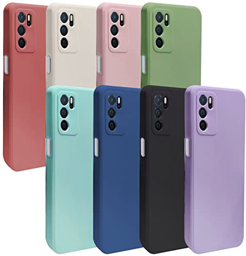 SWEIMEN Hülle für Oppo A16 4G/A16S/A54S, Silikon Weiche Ultradünn Handyhülle Matt Stoßfest Anti-Tropfen Schutzhülle[ Rot +Weiß+Rosa+MatchaGrün+Himmelblau+ Blau+Schwarz + Lila ]