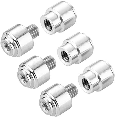 3 Packs Custom Thumb Studs for Benchmade Bugout 535 Series Knives and 535S, 535GRY-1,535SGRY-1 and More, Replacement Anodized Aluminum Thumb Stud Set, Bright Silver