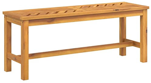 Festnight Gartenbank ohne lehne Sitzbank Massivholz Gartenmöbel Holzbank Gartenbank belastbar bis 110kg, Esszimmerbank 110 x 35 x 45 cm