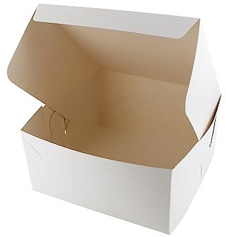 Culpitt Bakery Box, 6 x 6, White Folding Box For Cake, Cookies, Sandwiches, Cake Slices, Pastries, Take Aways, And Soaps, Gift Boxes - 10 Pack
