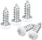 QUARKZMAN ST3x8mm Tornillos Autorroscantes, 100uds Tornillos Autoperforantes de Cabeza Alomada Phillips, Madera Tornillos Blanco de Acero Inoxidable para Carpintería