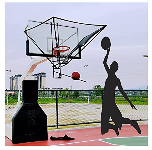 Um 180° drehbarer Schießübungs-Rücklaufaufsatz, trichterförmiges Basketballkorb-Rebounder-Netz, Basketball-Trainingshilfeausrüstung für Kinder/Jugendliche/Erwachsene, faltbar