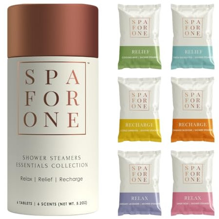 Spa For One Confezione da 6 piroscafi per aromaterapia con oli essenziali naturali, regalo di compleanno per donne e uomini
