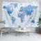 Blauer Wandteppich mit alter Weltkarte, Wandteppich für Kinder, Studenten, Vintage-Stil, Asien, Europa, Amerika, Afrika, Japan, Wandposter für Schlafzimmer, Wohnzimmer, Büro, Wanddekoration, 152,4 x