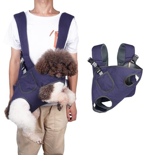 PETCUTE Zaino per Animali Domestici,Zaino per Cani Frontale con Guinzaglio di Sicurezza,Traspirante Borsa da Trasporto per Gatto Cane con Tasca,Trasportino Cane per Escursioni, Ciclismo