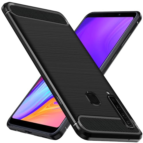 ivoler Silikon Hülle für Samsung Galaxy A9 2018, [Militärischer Schutz] Stoßfest Handyhülle, Dünne Weiche Flexible TPU Kratzfest Schutzhülle Anti-Fingerabdruck Case Cover, Schwarz