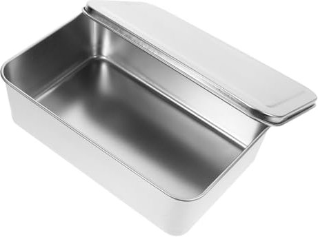 UPKOCH 2Er-Pack Abgedeckte Kuchenform Antihaft-Kuchenbackform Rechteckige Brotbackform Mit Deckel Backbox Aus Edelstahl