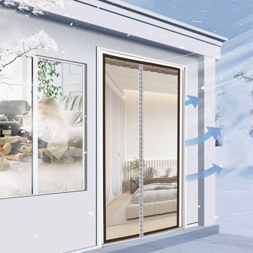 Transparent Thermovorhang Winter Abdichten Tür Vorhang Innen Magnet Winddicht thermovorhang Haustür Kälteschutzvorhang für Türen Kälteschutz für Balkontür (140x190cm)