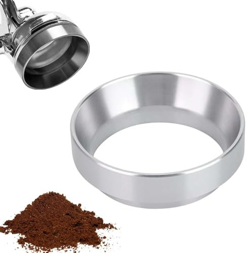 Dosiertrichter Mit Magnetischem Ersatz, Dosierring für Brühschüssel, Kaffee Siebträger Trichter, Kaffee-Dosierring aus Aluminium, 58mm Universal Kaffeedosierring, für Kaffeemaschine, Schwarz