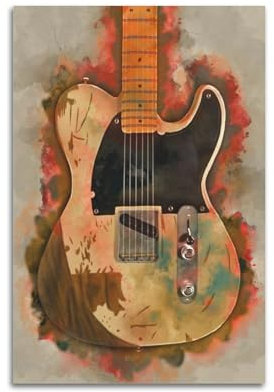 Jeff Beck Poster mit E-Gitarre, dekoratives Gemälde, Leinwand, Wandposter und Kunstdruck, moderne Familienschlafzimmer-Dekoration, Poster, 60 x 90 cm