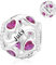 Symretie Charme Pearl en argent sterling 925 avec pierre de naissance pour bracelet Pandora Compatible avec les collier et bracelets européens pour femmes et filles