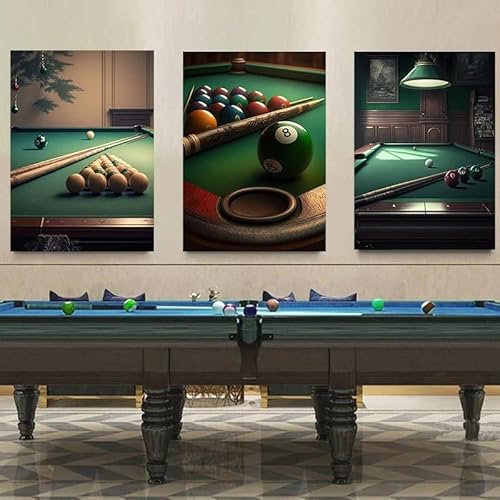 SHUYINGHENGXIE Billard Poster Leinwand Malerei Wandkunst Druckt Bild für Wohnzimmer Billard Zimmer Jungen Schlafzimmer Home Decor Kein Rahmen-A_50x70cmX3