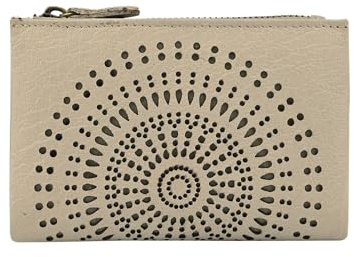 Laura Biagiotti Damen Geldbörse aus Echtem Leder, mit Geometrischem Durchbruchmuster, Klein und Kompakt, mit Geschenkbox