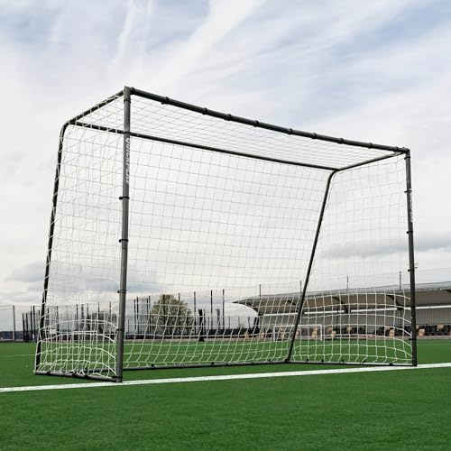 QuickPlay GS Series Steel Football Goal - Heavy-Duty & Freestanding | Galvanized steel frame, Rust-resistant & all-weather, Deep knotless net, Youth, teens & adults, Home, park & field