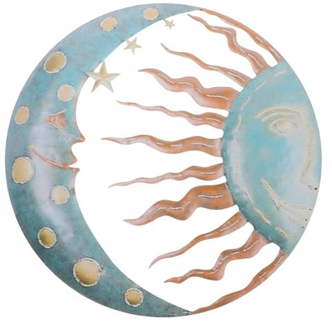 Ciieeo Metall-sonnenwanddekor Für Draußen Große Eisenkunst Für Garten Stilvolle Balkondekor Mit Sonnenmotiv Wetterfeste Wandkunst Aus Schmiedeeisen