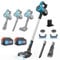 Psogpone Cordless Vacuum Cleaner for Makita 18V Battery, 45Kpa 550W 6-in-1 Stick Vacuum, Powerful Vacuum with LED Headlights, Lightweight Vacuum for Hard Floor Carpet Pet hair (2 * 5500mAH Battery)