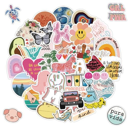 100 Stück Sticker Mädchen Set,Wasserdicht Vinyl Stickers Vinyl Sticker set,Asthetische Aufkleber, Schöne Aufkleber,Für Sticker Laptop,Sammelalbum,Gitarre,Tasse,Wasserflasche,Mobiltelefon usw