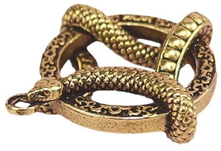 Raypontia Bague porte-bonheur pour l'année du serpent, breloque serpent pour la fabrication de bijoux - Accessoires de serpent en laiton Pendentif Conception circulaire | Porte-clés gothique,