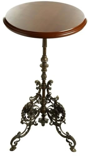 Pintici Beistelltisch Messing Blumenständer Tisch 44x25 Telefontisch Blumenhocker Runde Tisch Holz
