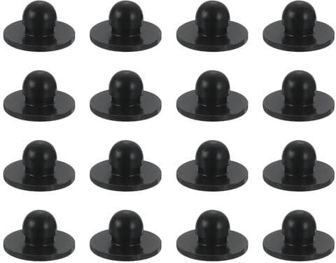 sourcing map 16 Pcs Rubber Feet Replacement Fits 1/4 Hole Tight-Grip Ridged Stem Push in Rubber Bumper Slow Cooker Feet