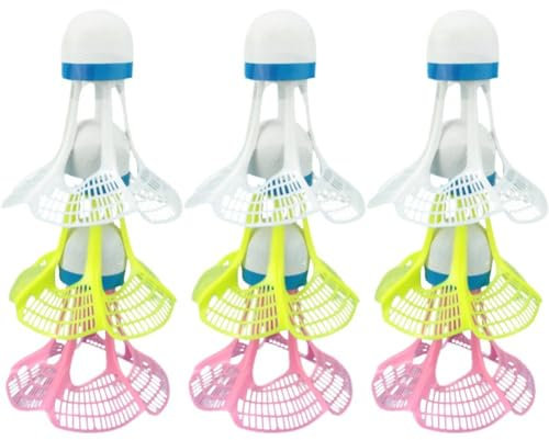 Tsffae 9 Teile/Satz Winddicht Badminton Federball Ball Wind Widerstand Training Zubehör Outdoor Sport Mehrfarbige Nylon Federball Ball