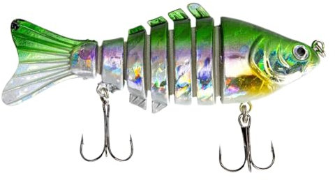 Lunaobrik Süßwasser-Anzünder, Forellenköder für den See, die mehrgelenkigen Anzünder, langsam sinkend, harte Köder, Spinnerbait-Set, realistische Wasser-Crankbaits
