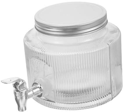 Folpus Dispensateur en verre, distributeur de jus avec robinet, cruche à l'eau froide, distributeur de pour les événements de barbecue de mariage