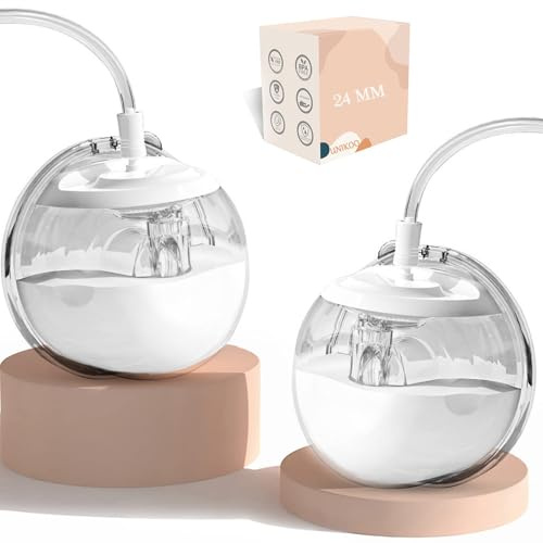 Wearable Milk Collection Cup, Hands Free Breast Pump Accessories Replacement, Milk Collector Compatible with Most Electric Breast Pump, Zomee/Spectra/Medela/Ameda/Freemie Collection Parts(24 mm 2Pcs)
