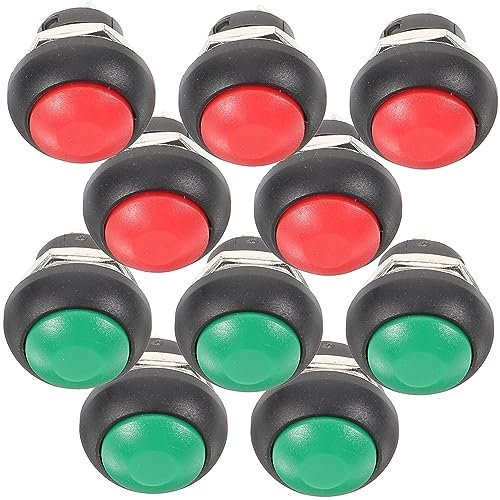 Lurrose 10pcs Door Bell Button Kit Small Push Button Replacement for Home Self-resetting