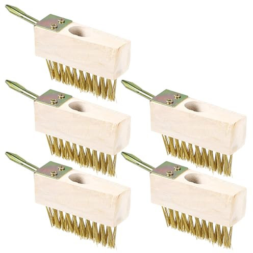 5 Stück Fugenbürste Stahlbürste, Unkraut Fugenbürste, 10x3.5x4cm Stahlbürste mit Fugenkratzer, Fugenreiniger Stahlborsten Unkrautbürste für Gartenreinigung Von Gras Moos Platten Fugen Mauerkanten