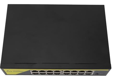 Ethernet UNCORDED Poe Switch, Plug And Playing 16 Porte Switch Poe per Gamma Wi -Fi (Spina Europea)