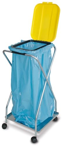 BRB Müllsackständer mit Rollen, für 70-120L Säcke (gelb, einfach)
