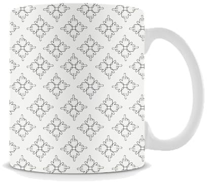 Giftme Hidden Message – Funny Abstract Middle Finger Pattern, 11oz Coffee, Tea, Ceramic Mug.