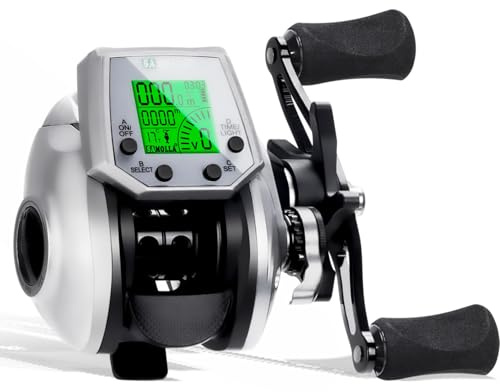 Line Counter Fishing Reels Digital Baitcasting Reel with LCD Display Samolla Baitcaster Reels 8oz Ultralight 7+1BB, 22LB Max Drag, 7.2:1 Gear Ratio, Compact Design for Freshwater Saltwater TX900
