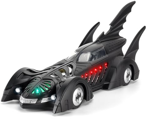 Increfunhome 1:18 Scale Batman Tumbler Batmobile Die-Cast Model Car, Zinc Alloy Body, Smoke Spray Effect, Lights and Sound Effect (Engine Roaring), Openable Cockpit, Black (1995 Edition)
