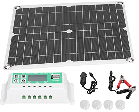 Aumotop Kit de Panneaux Solaires Flexibles 40W avec Contrôleur 20A pour Aventures en Plein Air, Silicium Monocristallin 11,02x11,02 Pouces