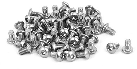 Sourcingmap M3 x 5mm 304 Stainless Steel Button Head Hex Socket Cap Screws Fastener 60PCS
