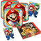 Amscan 36-teiliges Party-Set Super Mario - Teller Becher Servietten für 8 Kinder