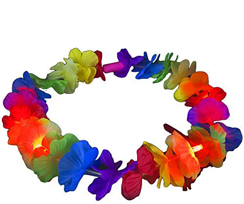 The Glowhouse Leuchtende hawaiianische Lei LED-Halskette, Nylon