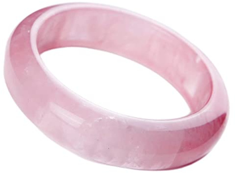 LiZiFang Bracelet en cristal de quartz rose naturel véritable pour femme Diamètre intérieur 62 mm