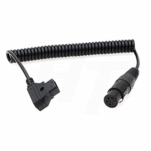 HangTon Câble d'alimentation enroulé pour caméra reflex numérique XLR 4 broches femelle