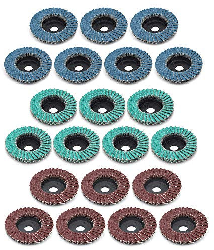 Yuhtech 21 Pcs 50mm 2 Zoll Fächerscheiben 80 Grit Schleifscheiben Grinder Scheiben Schleifscheiben