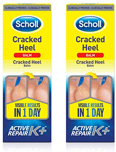 Scholl Cracked Heel Complete Cream with Repair K+, 60ml - Moisturising Treatment Cream for Cracked Heels and Dry Skin with Keratin (Pack Of 2)