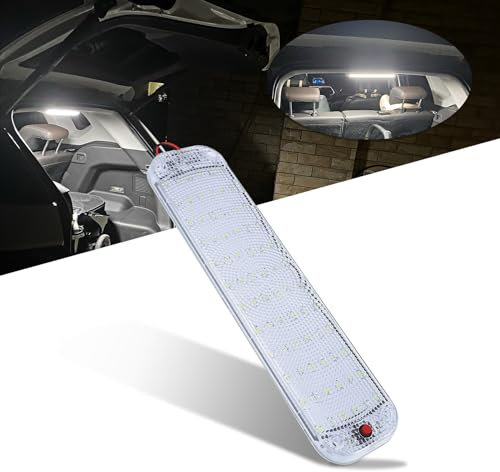 WOWLED 12V 72 LED Innenbeluchtung, 10 W LED Wohnmobil Deckenleuchte, LED Leiste mit ON/Off Schalter, LED Innenbeleuchtung für Auto, Wohnmobil, Bus, Wohnwagen, Boot, Kuppellicht, Camping