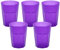 Engelland - 5 x Plastikbecher, Trinkbecher, Lila, Frostoptik, 400 ml, Eichstrich, bruchfest, stapelbar, Mehrweg, Kunststoff, wiederverwendbar, Party-Becher, Trink-Glas