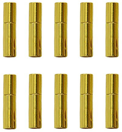 Colcolo 10 aus aus Endkappen DIY 3mm Cord Choker Halskette Bajonettverschluss, Gold, 17x4mm