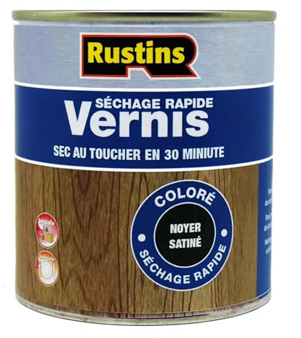 Rustins - Vernis intérieur satiné noyer à séchage rapide 500ml - 15m²/L - (VSWA500FR)