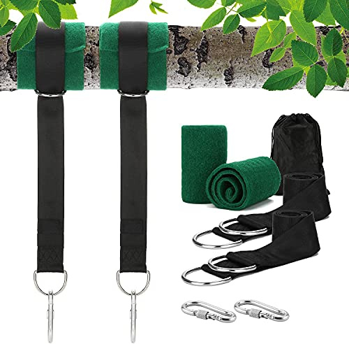 Namvo Kit de Sangles de Suspension pour Balan?oire d'arbre, pouvant contenir 300 kg, Ultra résistant 2 m, Sangle de Suspension avec Mousqueton